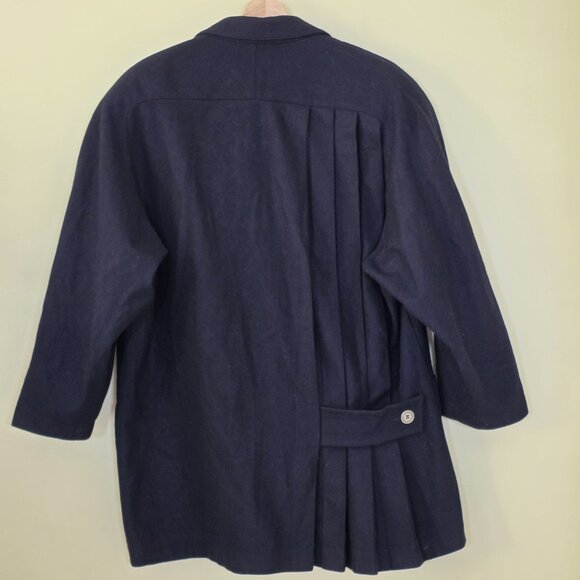 Byblos Vtg Blazer Jacket Womens US 8 Black Wool LS Lined Pockets Retro Chic FLAW - Picture 2 of 16